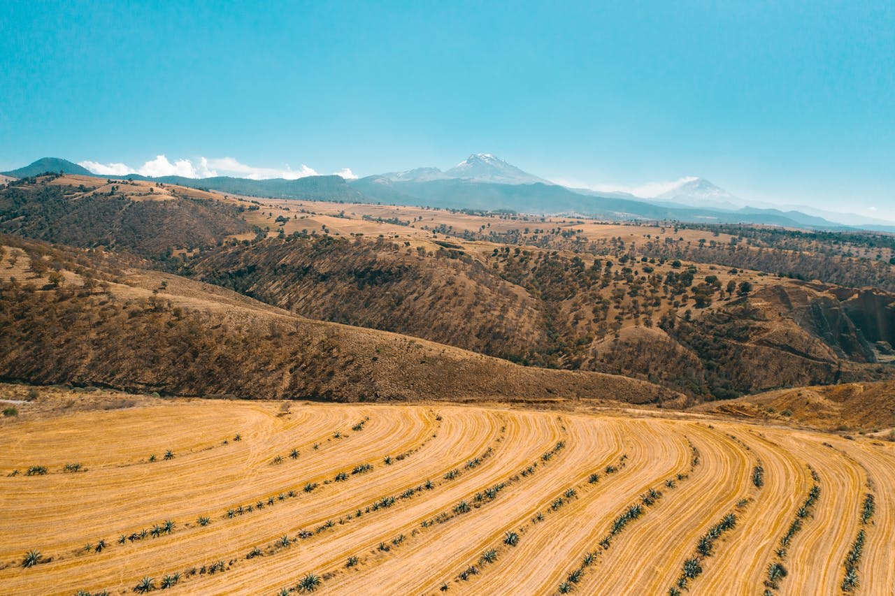 Popocatépetl and Iztaccíhuatl landscape view