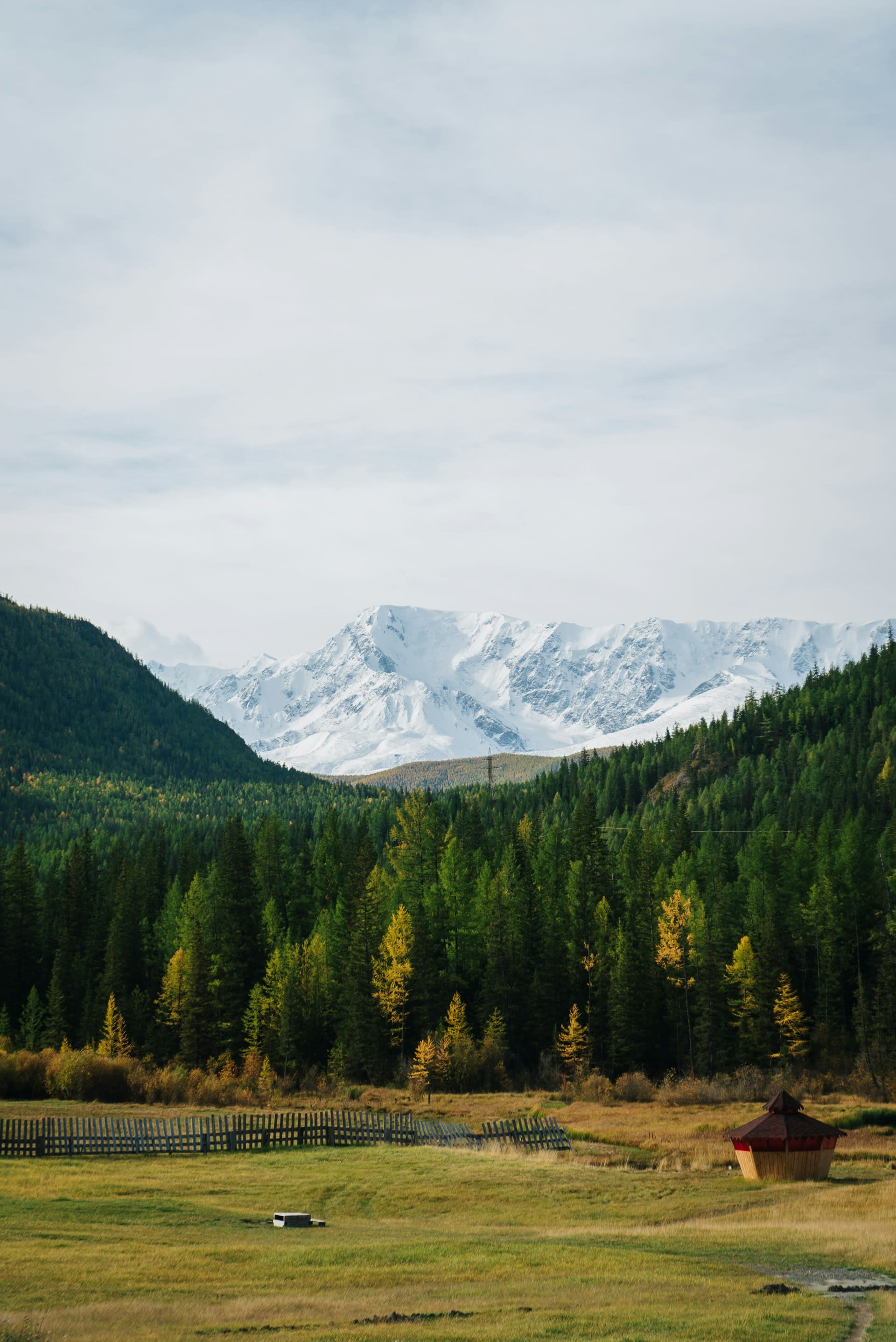 Khuiten Peak glacier and the high Mongolian Altai mountains at the China-Russia-Mongolia border