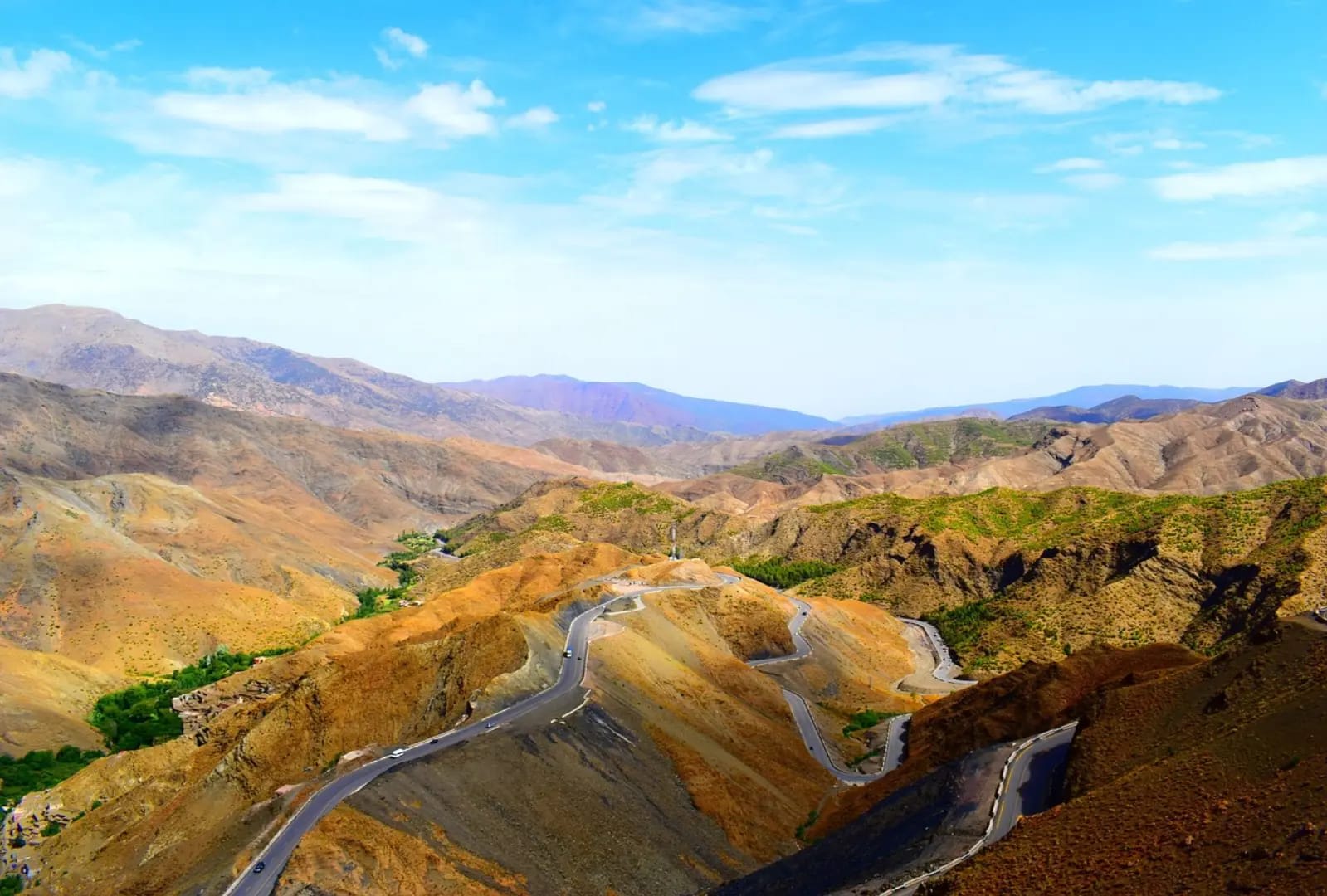 Atlas Mountains, pathway in yellowish mountains
