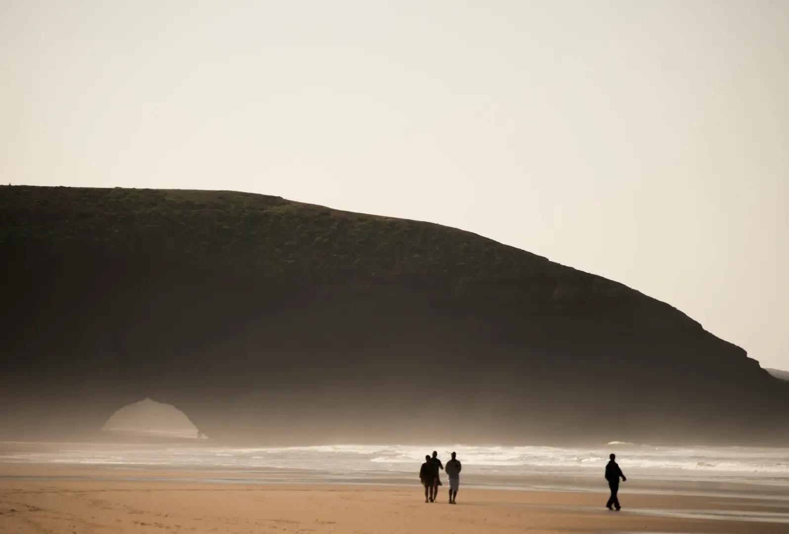 scenic view of Legzira Beach featuring the massive rock arch