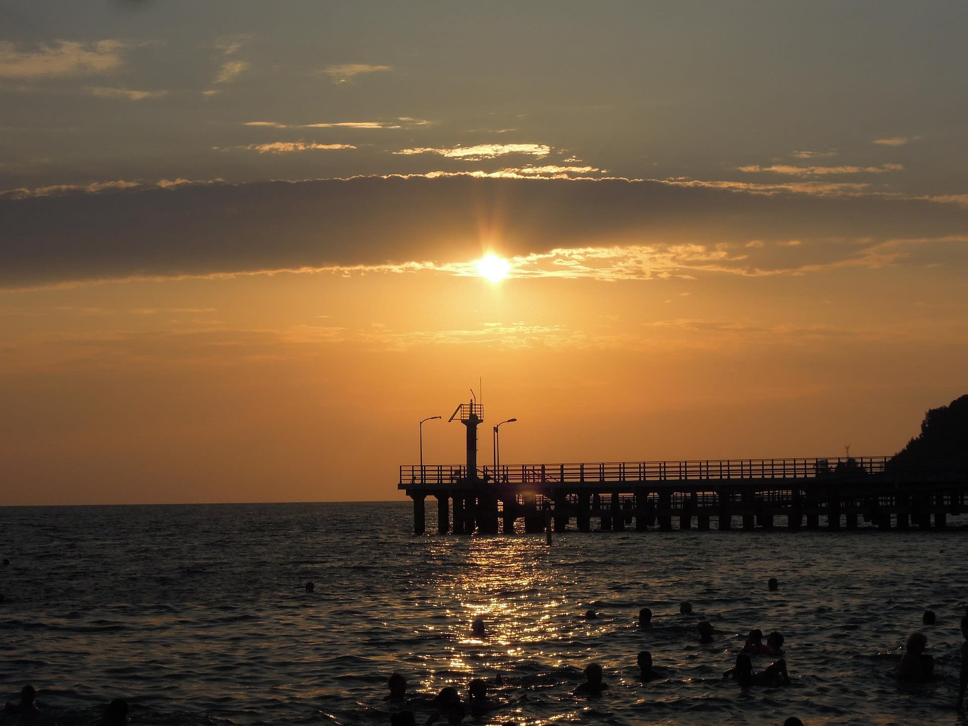 Calm Mediterranean-like sea coast near Sochi in the Russian Caucasus