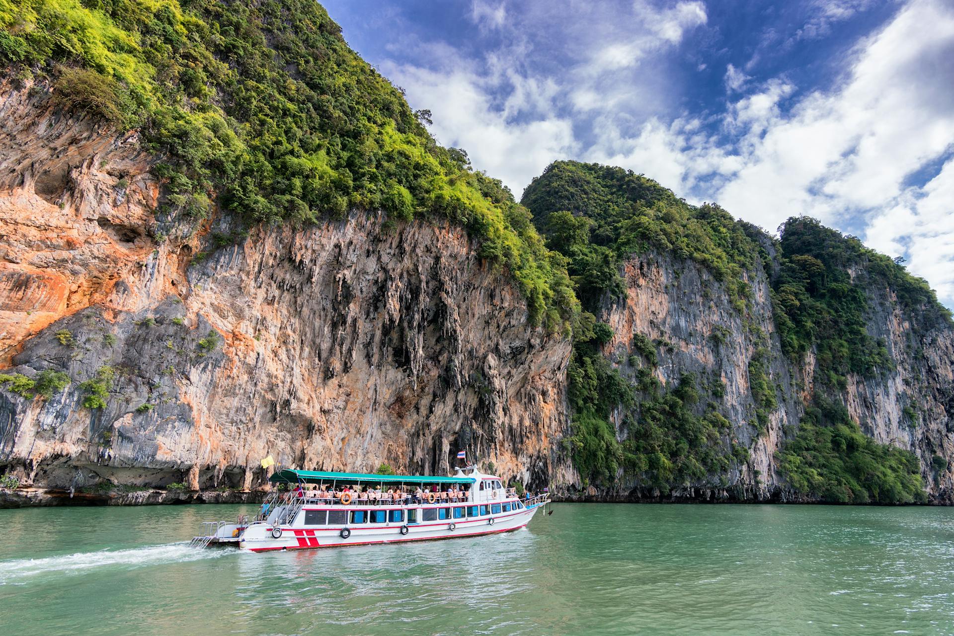 Phang Nga Bay limestone cliffs and sea view