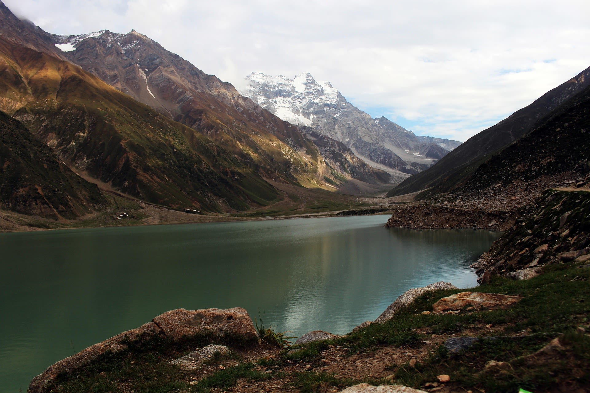 Reflection of mountains in the crystal clear surface of Lake Saiful Malook, Pakistan