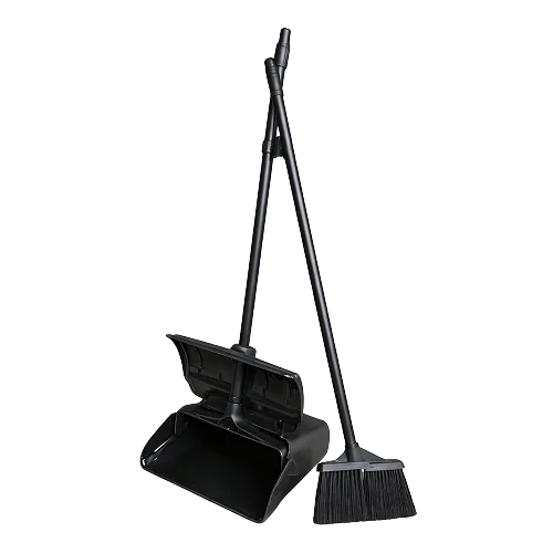 Broom and Dustpan Set with Long Metal Handle