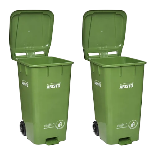 ARISTO 65 L Green Plastic Dustbin (Pack of 2)