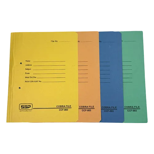 Cobra File (Spring Clip) Assorted Color A4 Size 310 GSM (Pack of 10)