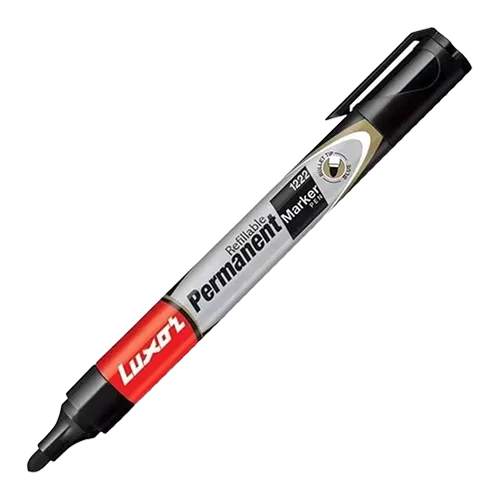 Luxor - 1222 Refillable Permanent Bold Marker - Black  (Pack of 10) 2