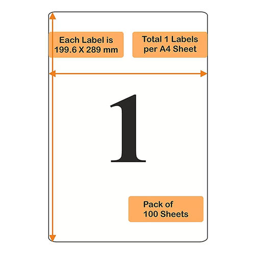 Oddy ST-1A4100 A4 Size Paper Labels for Laser, Inkjet & Copiers-1 Label/Sheet (100 Sheets) 2
