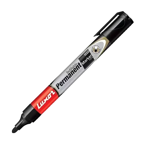 Luxor 1222 Refillable Permanent Bold Marker - Black  (Pack of 10) 2