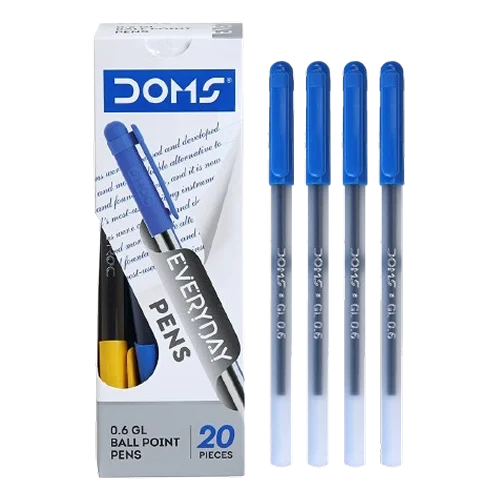 Doms - DF 0.6 GL Ball Point Pens Blue Ink (Pack of 20)