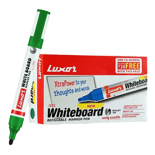 Luxor - 1223 Whiteboard Marker Pens Green (Pack of 10)
