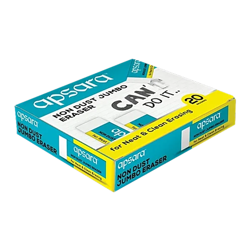 Apsara - Non Dust Jumbo Erasers (Pack of 20)
