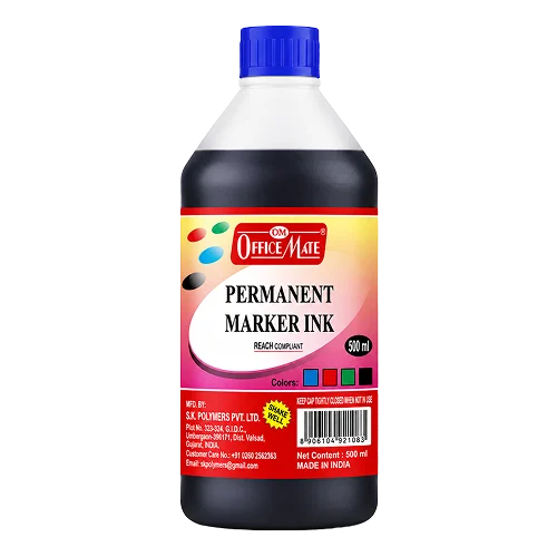 Office Mate Permanent marker ink 500ml - Blue  colour