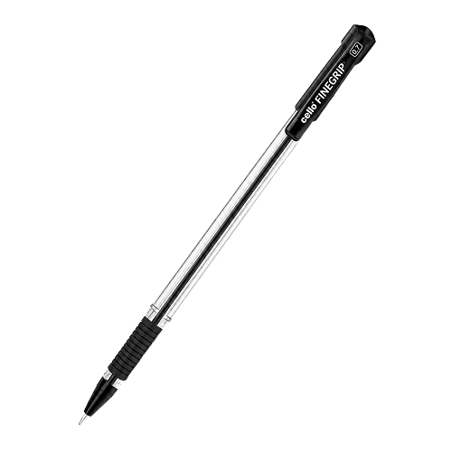 Cello - Fine Grip Ball Point Pen - Black (Pack of 10)