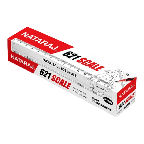 Natraj 621 - Plastic Scale - 15 cm (Pack of 10)