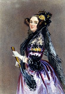 Watercolor portrait of Ada Lovelace by Alfred Edward Chalon