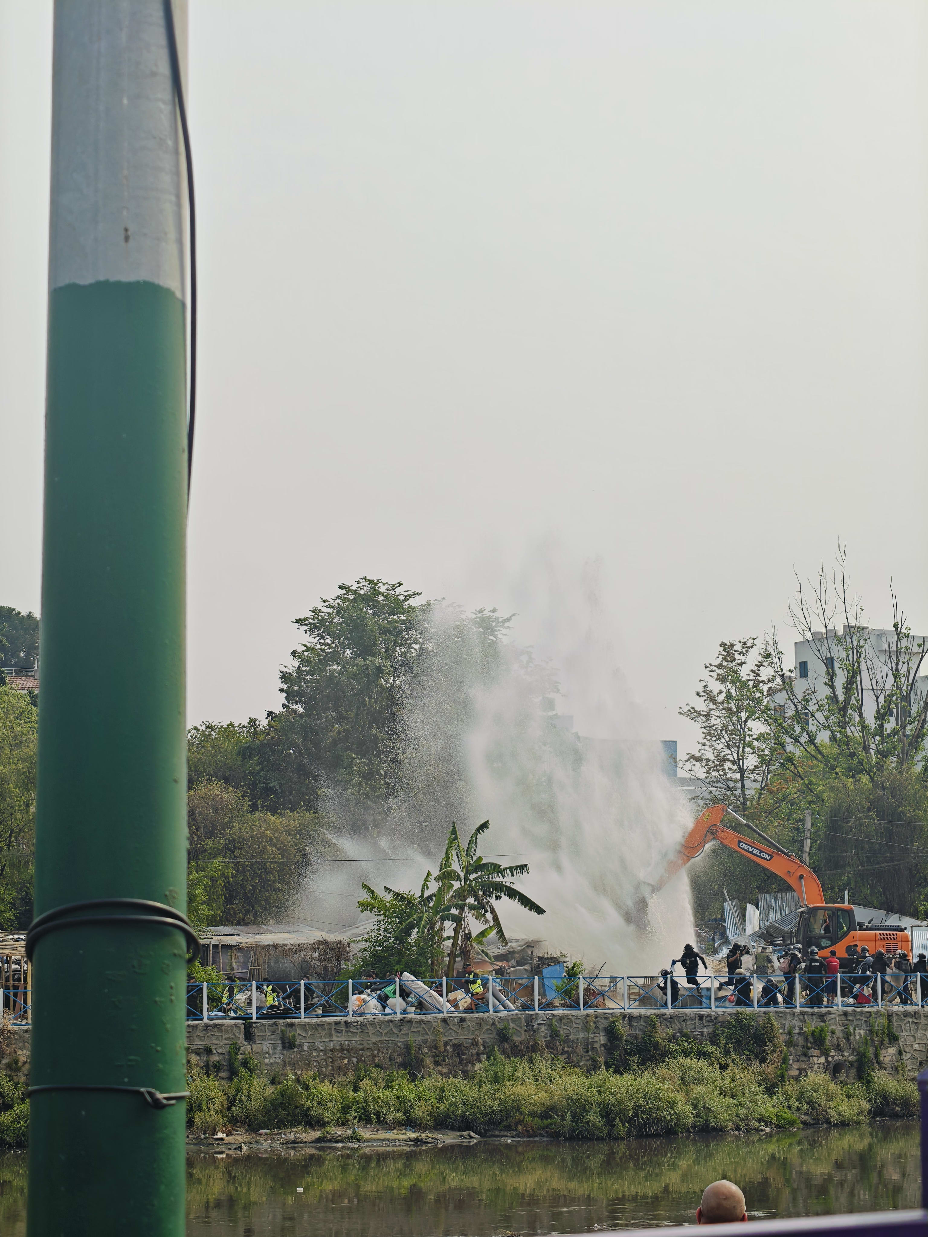 the demolition.