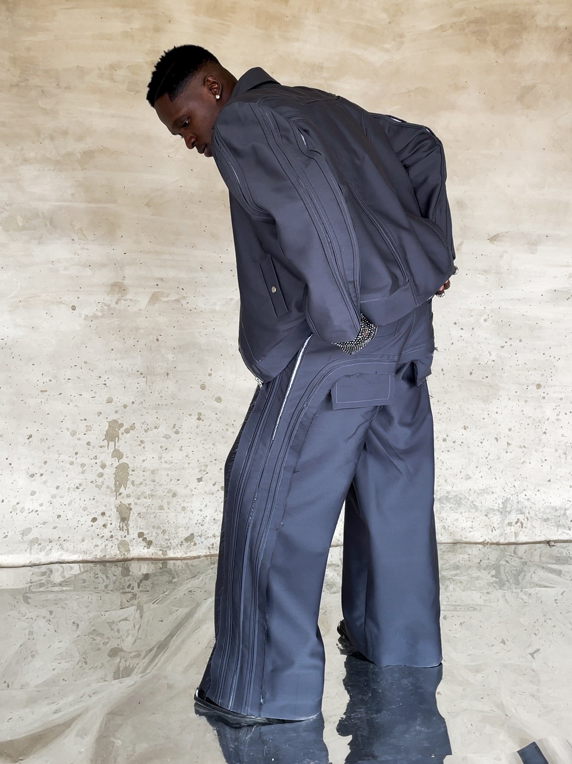 Inception 001 - Jacket and Pant Set in 60% Polyester, 40% Cotton, Trim: Nylon or Technical Tape - Image 1