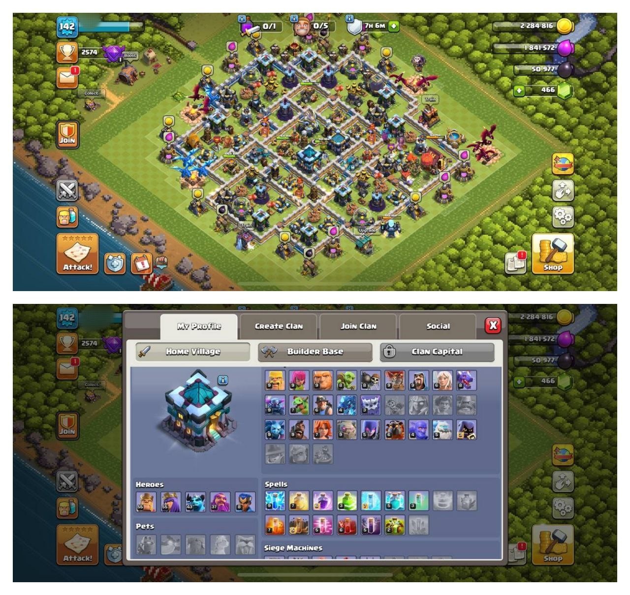 {50% DISCOUNT} TH13 WHITE WALLS ⚡️XP-142⚡️HERO 55-55-43-37-8⚡️ WHITE WALLS ⚡️FREE NAME CHANGE⚡️MAGIC ITEMS⚡️OP LAB⚡️INSTANT DELIVERY 🚚