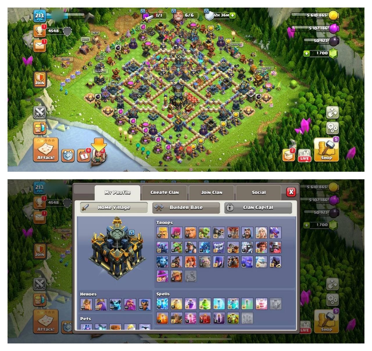 {STRONG ACCOUNT} TH17 SEMI MAX ⚡️7 EPIC EQUIPMENT⚡️XP-213⚡️HERO 80-100-60-61-41⚡️500 GEMS NAME CHANGE ⚡️MAGIC ITEMS⚡️OP LAB⚡️INSTANT DELIVERY 🚚