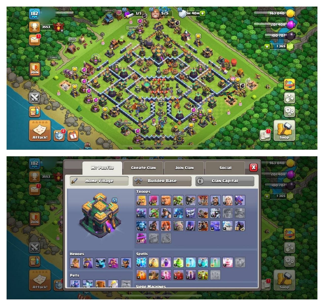 {STRONG ACCOUNT} TH14 SEMI MAX⚡️3 EPIC EQUIPMENT⚡️XP-182⚡️HERO 46-74-44-36-20⚡️ BLUE WALLS⚡️MAGIC ITEMS⚡️OP LAB⚡️INSTANT DELIVERY 🚚