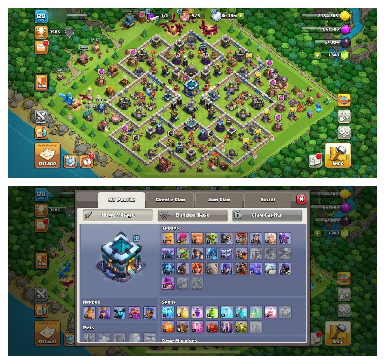 {50% DISCOUNT} TH13 WHITE WALLS⚡️7 EPIC EQUIPMENT⚡️XP-120⚡️HERO 47-49-44-27-25⚡️ WHITE WALLS⚡️500 GEMS NAME CHANGE⚡️MAGIC ITEMS⚡️OP LAB⚡️INSTANT DELIVERY 🚚