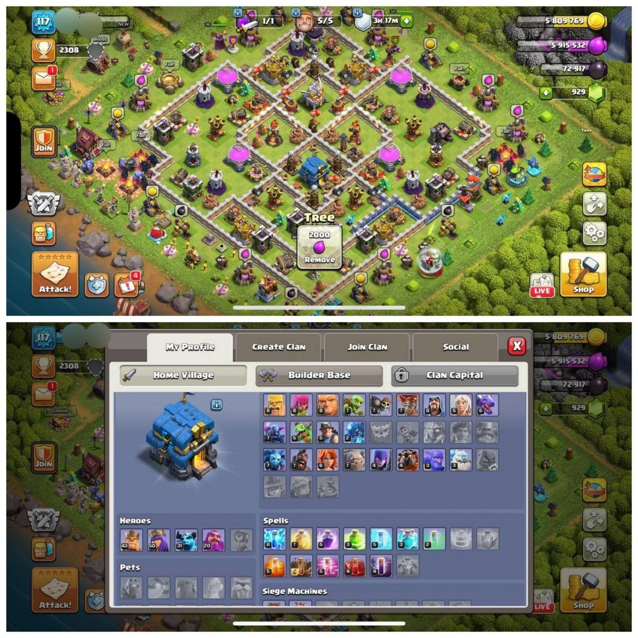 {STRONG ACCOUNT} TH12 SEMI MAX⚡️2 EPIC EQUIPMENTS⚡️XP-116⚡️HERO 43-50-31-20⚡️ WHITE WALLS⚡️FREE NAME CHANGE ⚡️MAGIC ITEMS⚡️OP LAB⚡️INSTANT DELIVERY 🚚