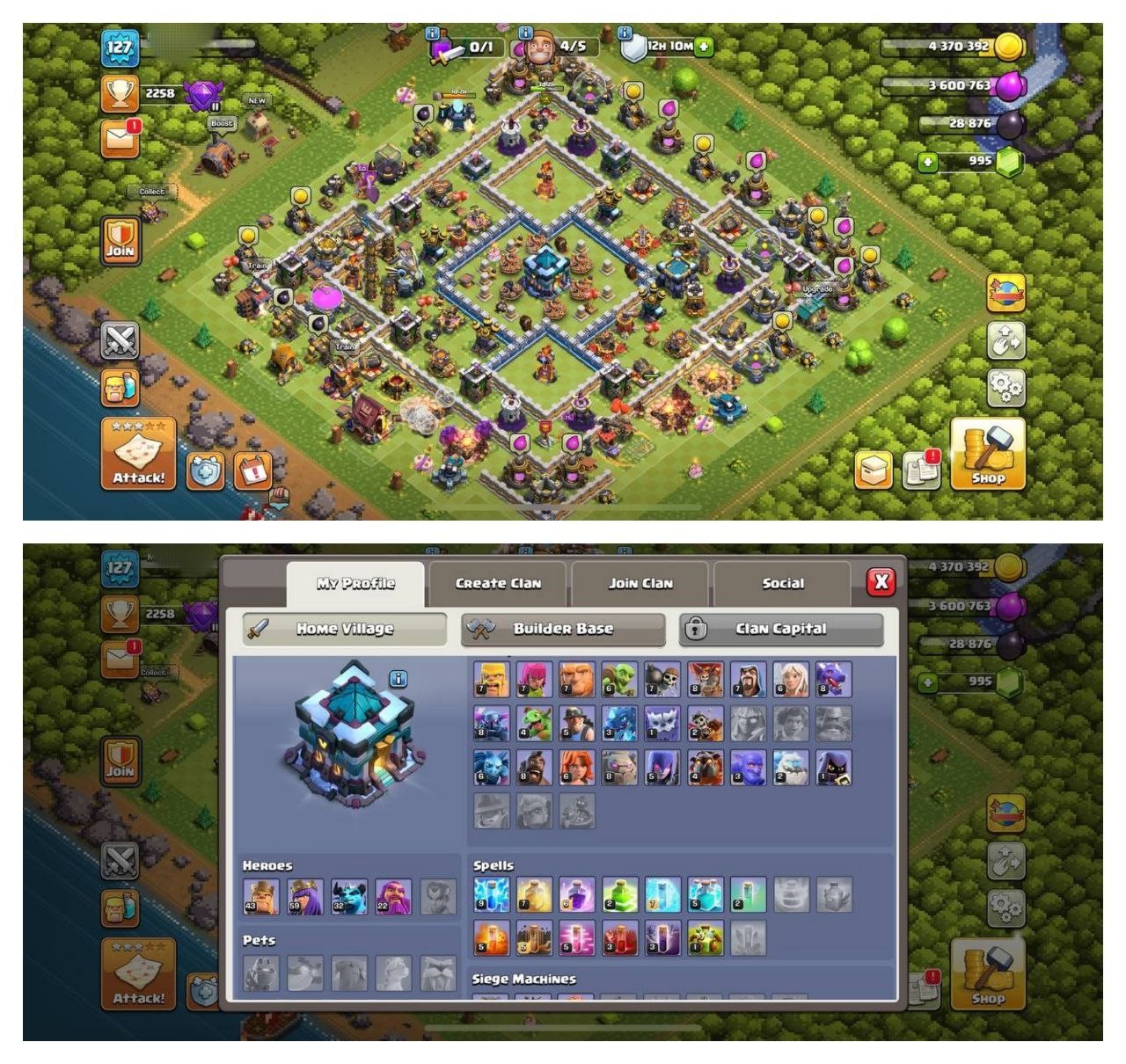 {STRONG ACCOUNT} TH13 WHITE WALLS⚡️2 EPIC EQUIPMENT⚡️XP-127⚡️HERO 43-59-32-22⚡️WHITE  WALLS⚡️500 GEMS NAME CHANGE⚡️MAGIC ITEMS⚡️OP LAB⚡️INSTANT DELIVERY 🚚