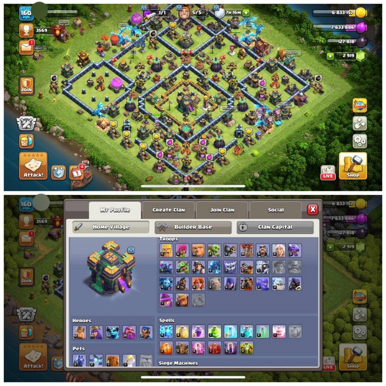 {50% DISCOUNT} TH14 SEMI MAX⚡️3 EPIC EQUIPMENTS⚡️XP- 160⚡️HERO 62-80-50-36-21⚡️ DARK BLUE WALLS⚡️FREE NAME CHANGE ⚡️MAGIC ITEMS⚡️OP LAB⚡️INSTANT DELIVERY 🚚