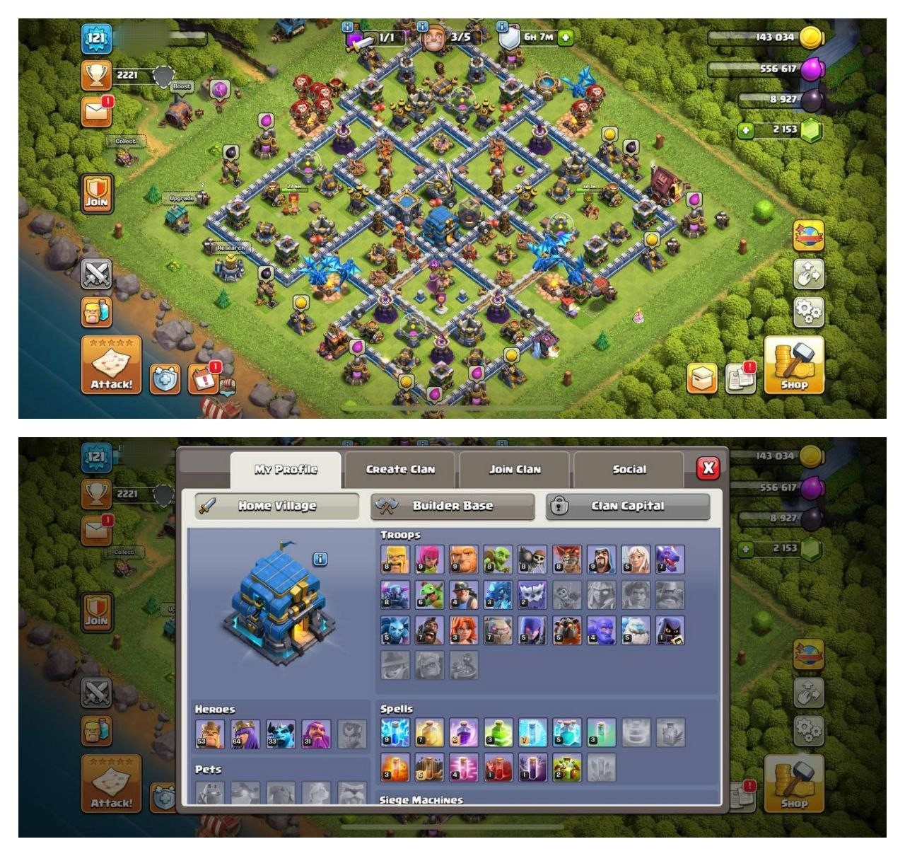 {50% DISCOUNT} TH12 SEMI MAX ⚡️3 EPIC EQUIPMENT⚡️XP-121⚡️HERO 53-64-33-31⚡️ BLUE WALLS⚡️500 GEMS NAME CHANGE⚡️MAGIC ITEMS⚡️OP LAB⚡️INSTANT DELIVERY 🚚