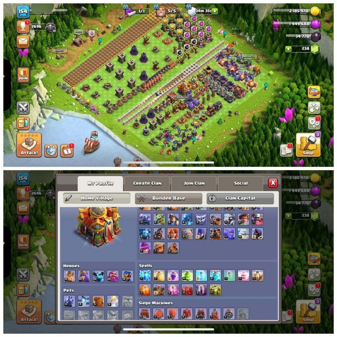 {CRAZY ACCOUNT} TH16 DONATION ACCOUNT⚡️XP-154⚡️HERO 32-49-40-26-14⚡️OP LAB⚡️INSTANT DELIVERY 🚚