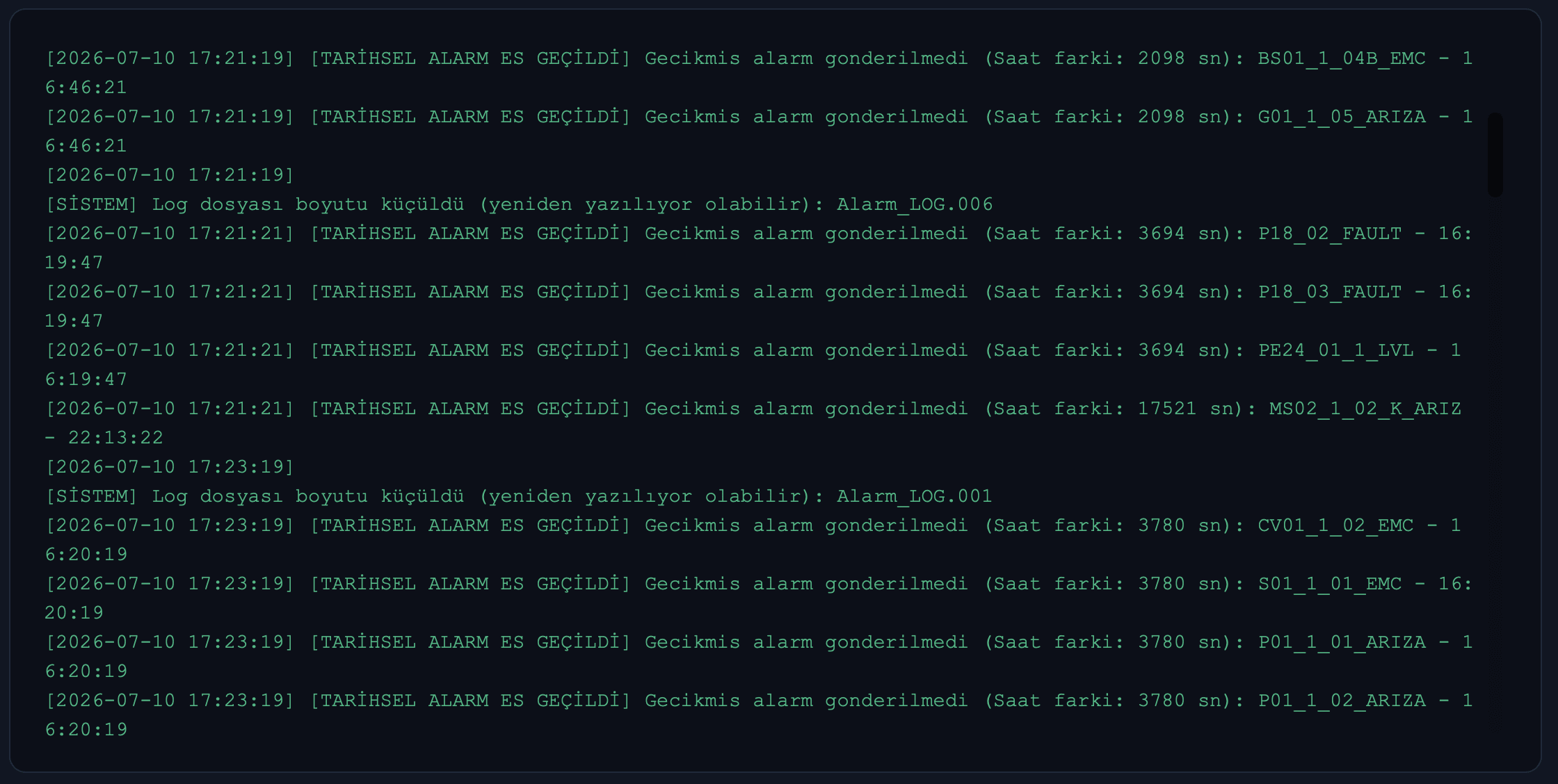 Scada Alarm İzleme Sistemi