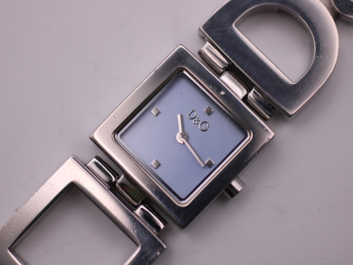 D&G watch with blue dial and silver case, 2000s