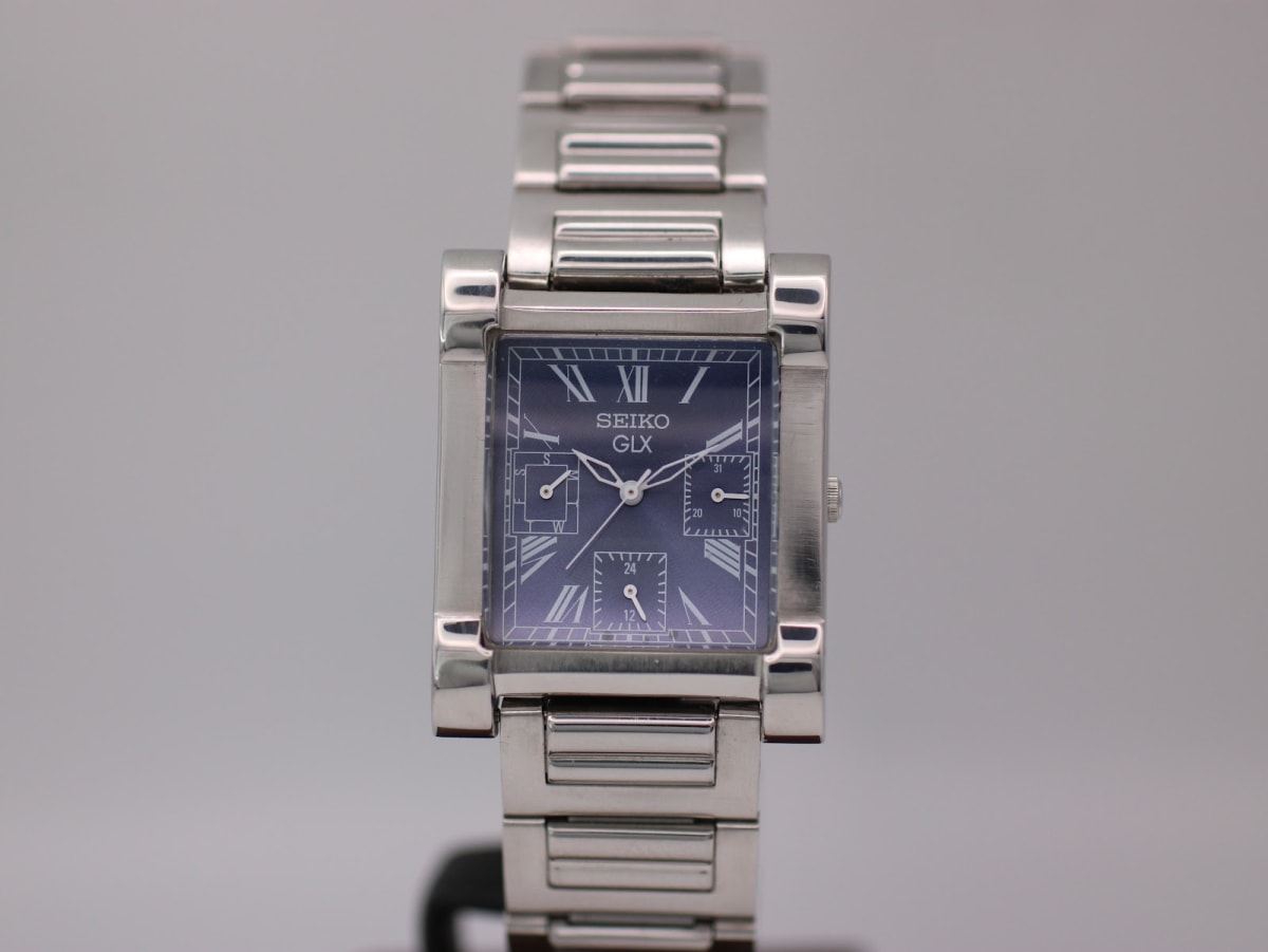 Seiko 5Y89-0AD0 watch with blue dial and silver case, circa 2003