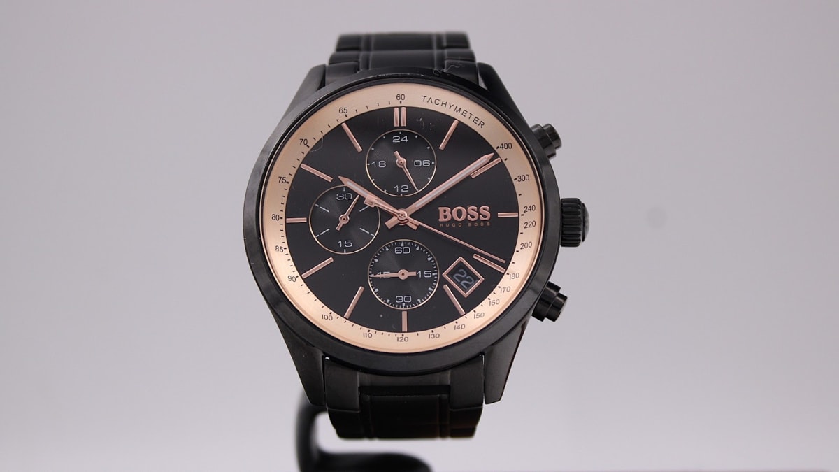 Boss watch with black dial and black case, 2010s
