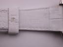 Interior view of the white leather strap, showing 'TW STEEL' embossing and alligator pattern.
