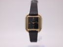 Seiko 1719-3000 watch with black dial and gold case, 1981
