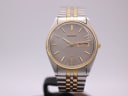 Seiko 5Y23-6020 watch with grey dial and two-tone case, 1989
