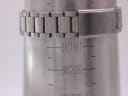 Close-up of the Seiko integrated bracelet on a wrist sizing gauge, showing a measurement of 198mm.