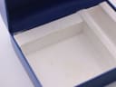 Close-up of the interior of the original blue Rotary watch box, showing the compartment.