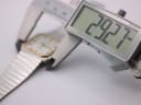 Digital caliper measuring the case diameter of the AVIA Flatline watch, displaying 29.27mm.