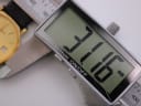 Digital caliper display showing the watch case diameter precisely measured at 31.6mm.