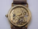 Close-up view of the exhibition case back of the Accurist watch, revealing the Japanese Miyota automatic movement.