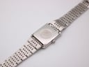 Back view of the Dreyfuss & Co. watch, showing the case back and full steel bracelet.