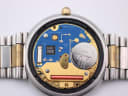 Open case back view of the Tissot Seastar, showing the Swiss V8 quartz movement and Renata battery.