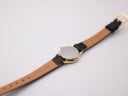 Rear view of the Zenith watch showing the stainless steel case back and the strap's inner lining with 'Anti-Allergy Leather 12' visible.