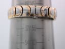 Seiko Vivace bracelet on a sizing gauge showing approximate wrist size of 14.5cm.