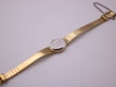 Back view of the Citizen watch, showing the gold tone case and the full length of the integrated mesh bracelet.