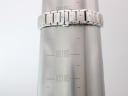 Close-up of the spare two-tone bracelet link and its pin, for adjusting the wrist size.