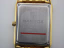 Detailed close-up of the rectangular stainless steel case back, engraved with "SANDOZ" branding and model number 11745-D-429.